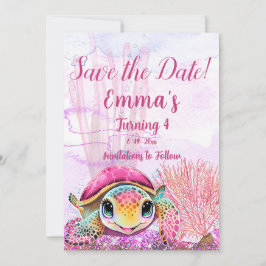 Reserva La Fecha Tortuga, cuarto cumpleaños, bajo el mar