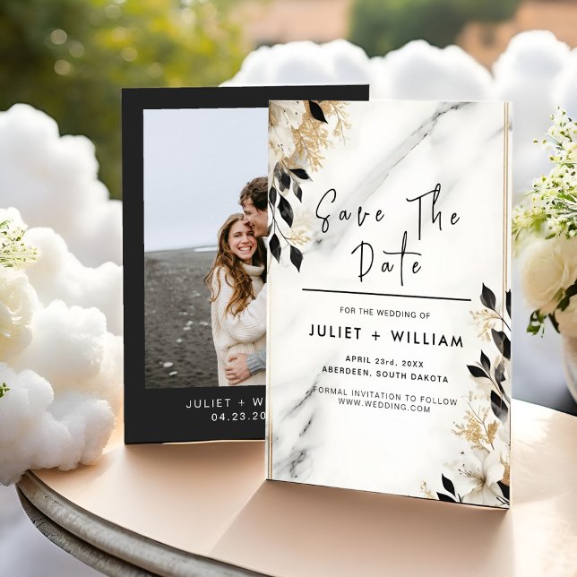 Reserva La Fecha Trabajo natural apilado Boda de mármol de piedra (Subido por el creador)