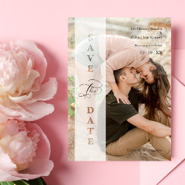 Reserva La Fecha Transparency Photo Script Cut Paper Effect Wedding