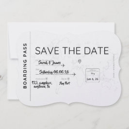 Reserva La Fecha travel lover save the date boarding pass