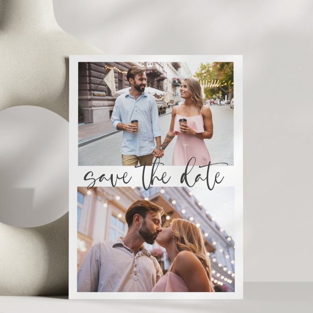 Reserva La Fecha Tres 3 fotografías de una boda elegante con escrit (Subido por el creador)