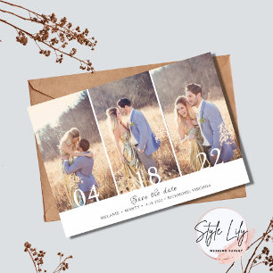 Reserva La Fecha Tres bodas de Collage de fotos salvan la fecha
