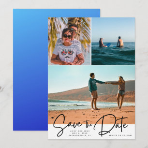 Reserva La Fecha Tres fotos de la playa Boda Salvar la fecha