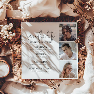 Reserva La Fecha Triple Celebración 3 Fotos Graduación