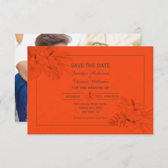 Reserva La Fecha Tropical Beach Boho Summer Save The Date (Anverso / Reverso)