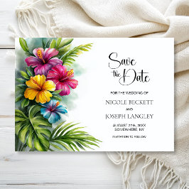 Reserva La Fecha Tropical Hibiscus Wedding Save the Date