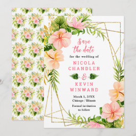 Reserva La Fecha Tropical Jungle with Foliage Wedding