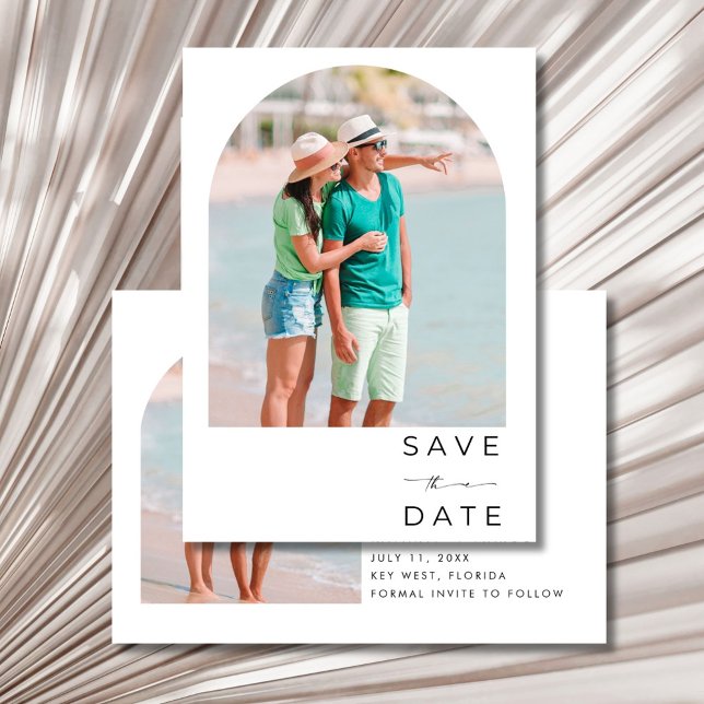 Reserva La Fecha Tropical Palm Tree Beach Wedding  (Tropical Palm Tree Beach Wedding Save The Date)