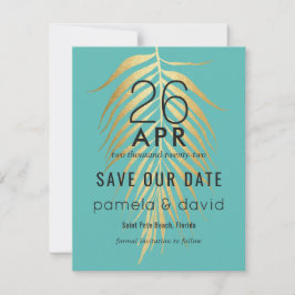 Reserva La Fecha Tropical Save the Date Caribbean Blue