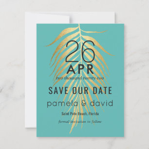 Reserva La Fecha Tropical Save the Date Caribbean Blue
