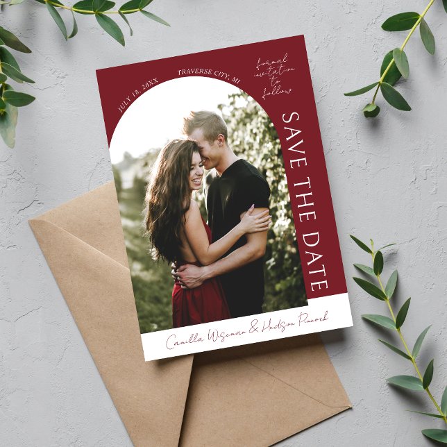 Reserva La Fecha True Simplicity 4 | Burgundy | Save The Date (Subido por el creador)