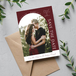 Reserva La Fecha True Simplicity 4 | Dark Burgundy | Save The Date