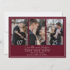 Reserva La Fecha True Simplicity 4 | Dark Burgundy | Wedding