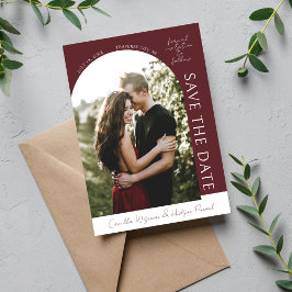Reserva La Fecha True Simplicity 4 | Deep Burgundy | Save The Date