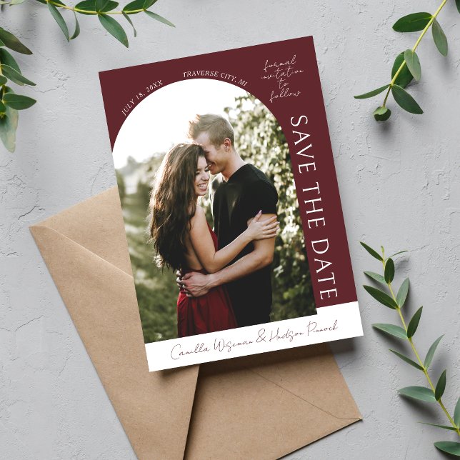 Reserva La Fecha True Simplicity 4 | Deep Burgundy | Save The Date (Subido por el creador)