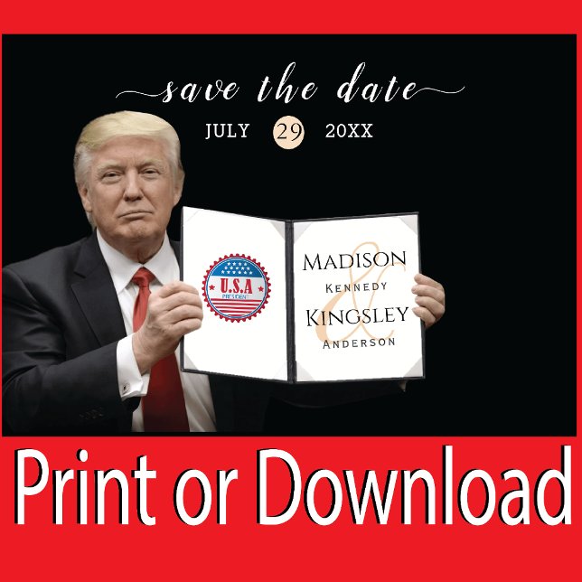 Reserva La Fecha Trump el más grande 💍 Boda patriota guardar fecha (Subido por el creador)