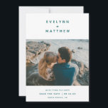 Reserva La Fecha Tú más yo | Nombres modernos simples | Turquesa<br><div class="desc">Estas minimalistas tarjetas Save the Date incluyen los nombres de la pareja en el moderno tipo de letra sans serif, con un pequeño signo más entre ellas. La parte posterior de la tarjeta contiene un patrón de signo más coincidente. Los colores de fondo y texto se pueden personalizar a cualquier...</div>