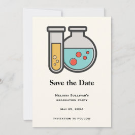 Reserva La Fecha Tubo de prueba de química y graduación de vaso