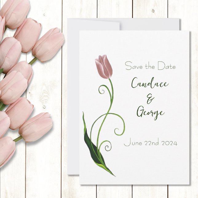 Reserva La Fecha Tulip Floral rosa (Subido por el creador)