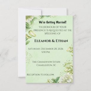 Reserva La Fecha Tulipán Amarillo Vibrante y Ranunculus Boda Formal