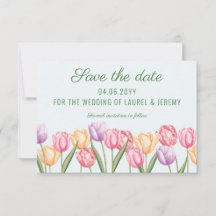 Tulipanes de acuarela pastel Bodas de primavera