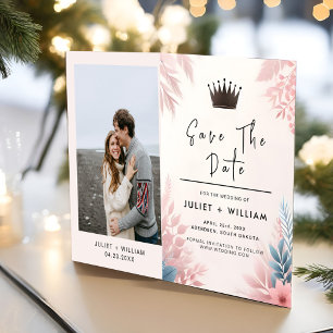 Reserva La Fecha Tulle Regal Royal Glam Boda rosa Rubor