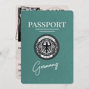 Reserva La Fecha Turquoise Alemania Passport Save the Date