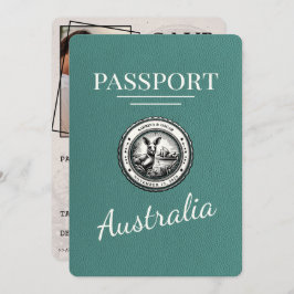 Reserva La Fecha Turquoise Australia Passport Save the Date
