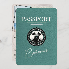 Reserva La Fecha Turquoise Bahamas Passport Save the Date