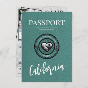 Reserva La Fecha Turquoise California Passport Save the Date