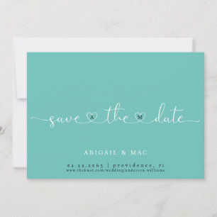Reserva La Fecha Turquoise Heart Font Guardar la fecha