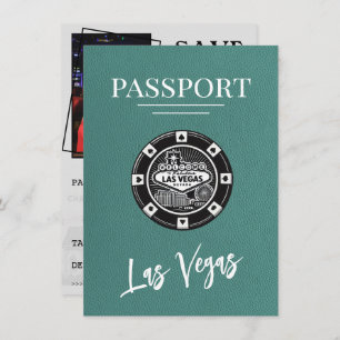 Reserva La Fecha Turquoise Las Vegas Passport Save the Date
