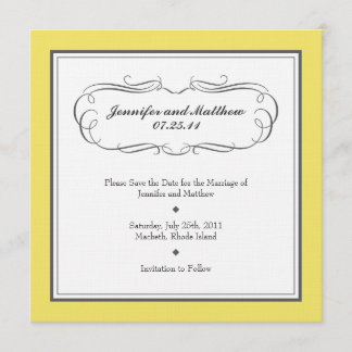 Reserva La Fecha Tuxedo Salven la fecha - Amarillo y Gris en línea