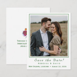 Reserva La Fecha Two Hearts Catholic Flat Save The Date Card