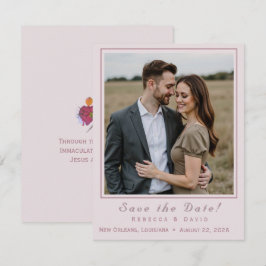 Reserva La Fecha Two Hearts Catholic Flat Save The Date Card