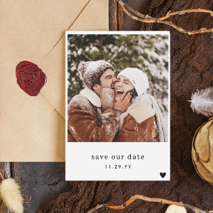 Reserva La Fecha Typewriter Tipo de letra Foto de Corazón Negro