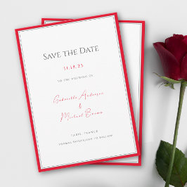 Reserva La Fecha Typografía mínima Elegante eterno Rojo cerezo