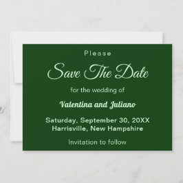 Reserva La Fecha Typography Style Minimalist Dark Green Wedding