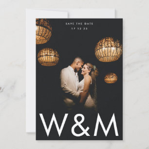 Reserva La Fecha Ultra Moderno negrita Monograma blanco Código QR A