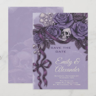 Reserva La Fecha Un Amor, Diseño de Boda Plum Gothic
