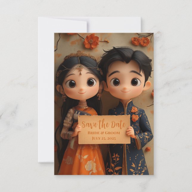 Reserva La Fecha Un chico y un chica indio. (Anverso)