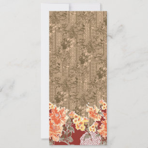 Reserva La Fecha Un patrón floral vintage con desi marrón intrincad