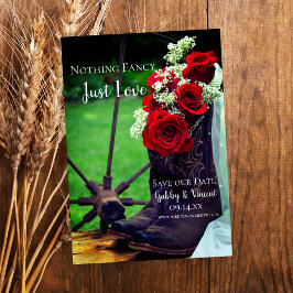 Reserva La Fecha Un vaquero de las rosas rojas rusas bota a Boda oc