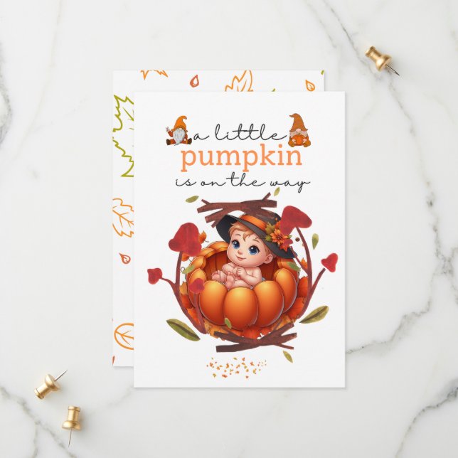 Reserva La Fecha Una calabaza está en camino a Baby Shower (Anverso/Reverso In Situ)