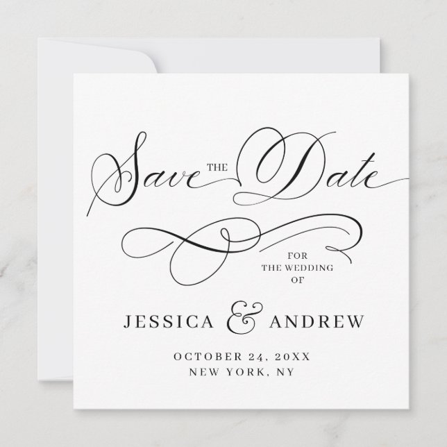 Reserva La Fecha Una simple y elegante boda de letras salva la fech (Anverso)