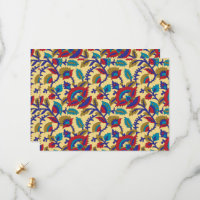 Una vibrante obra de arte textil con un rojo atrev