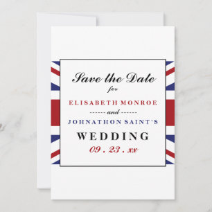 Reserva La Fecha Union Jack Flag Boda británico