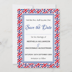 Reserva La Fecha UNION JACK Personalizado Scripting Stylish UK