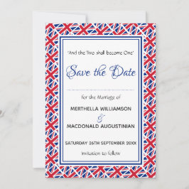 Reserva La Fecha UNION JACK Personalizado Scripting Stylish UK