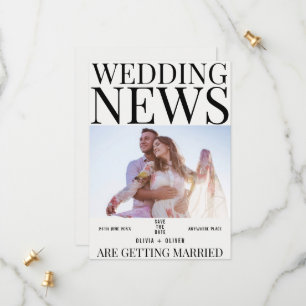 Reserva La Fecha Unique fun photo newspaper wedding